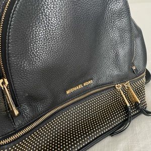 Michael Kors Black Leather Backpack